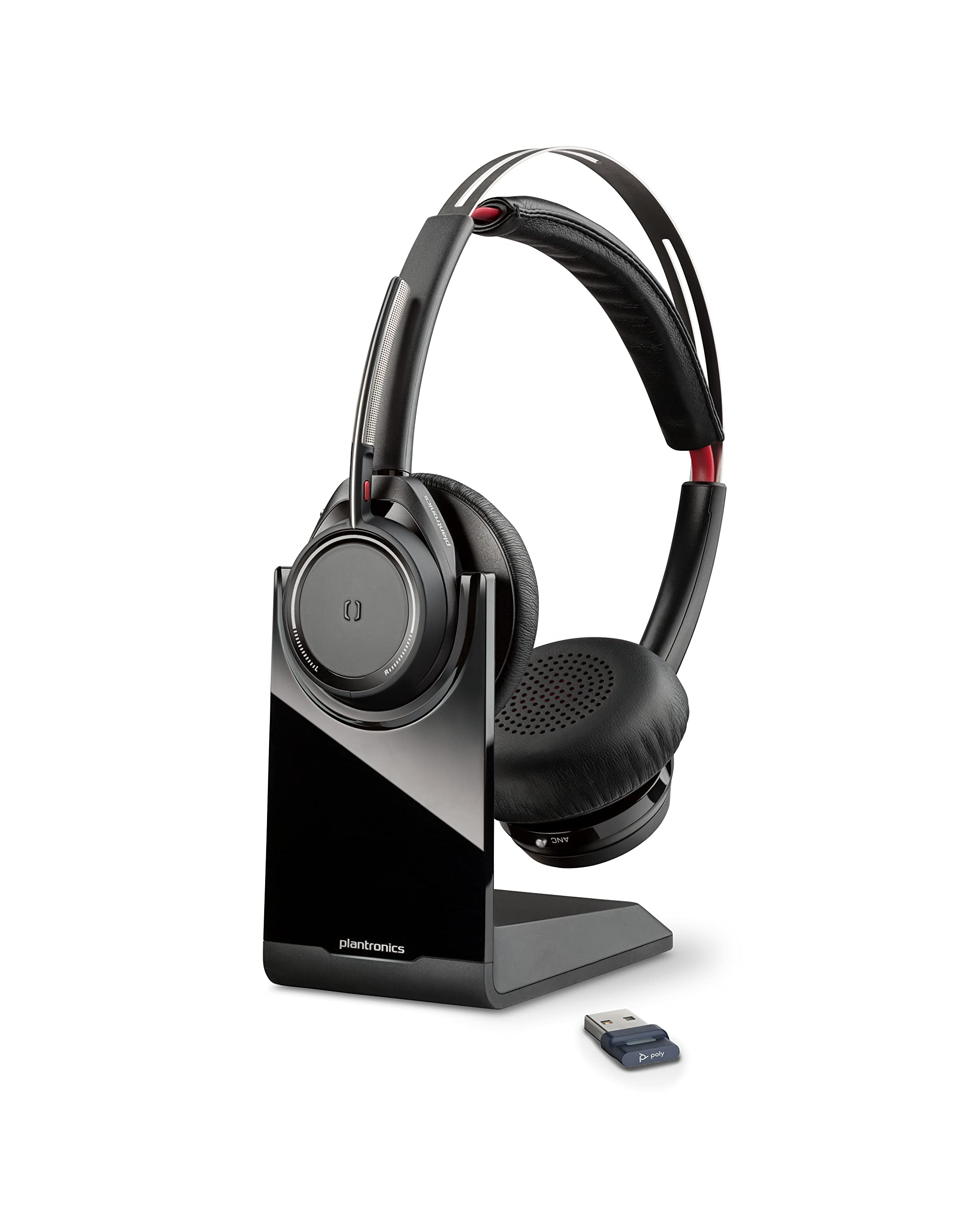  Poly (Plantronics + Polycom) by Poly Voyager Focus UC Wireless Headset for Computer w/Charge Stand - Active Noise Canceling (ANC) - Connect PC/Mac/Mobile via Bluetooth - Works w/Microsoft Teams, Zoom...