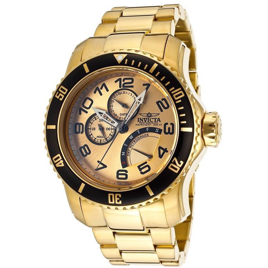 Invicta Men's 15343 Pro Diver 18k Gold Ion-Plated Stain...