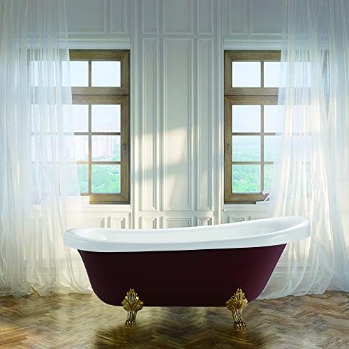 Vanity Art Freestanding Red Acrylic Bathtub Modern Stan...