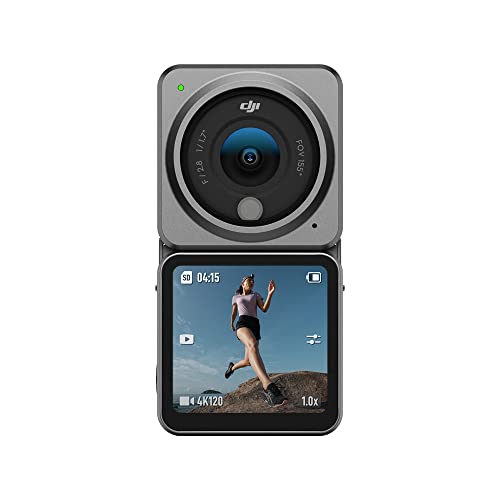 DJI Action 2 Dual-Screen Combo - Action Camera with Dual OLED Touchscreens, 155° FOV, Magnetic Attachments, Stabilization Technology, Underwater Camera ideal for Vlogging and Action Sports