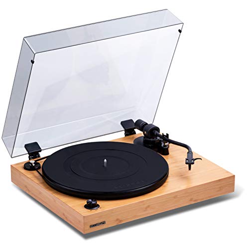 Fluance RT82 Reference High Fidelity Vinyl Turntable Record Player with Ortofon OM10 Cartridge, Speed Control Motor, Solid Wood Plinth, Vibration Isolation Feet