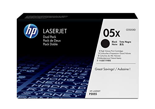 HP 05X | CE505XD | 2 Toner Cartridges | Black | High Yield