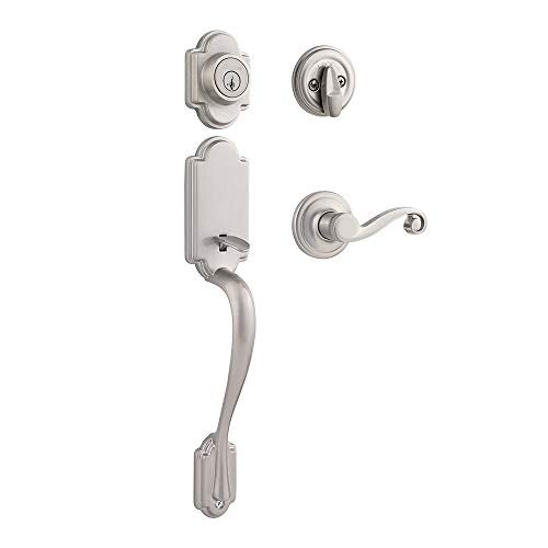 Kwikset Arlington Single Cylinder Handleset w/Lido Lever featuring SmartKey in Satin Nickel