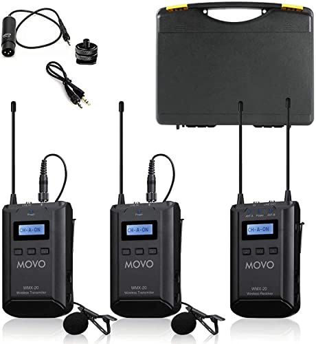 Movo WMX-20-DUO 48-Channel UHF Wireless Lavalier Microp...
