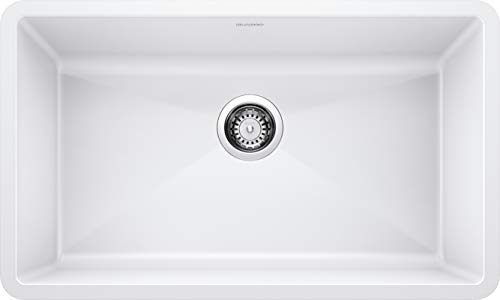 Blanco , White 440150 PRECIS SILGRANIT Super Single Undermount Kitchen Sink, 32