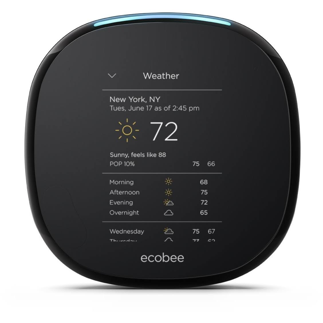 ecobee 4 Alexa-Enabled Thermostat with Sensor, Works with Amazon Alexa