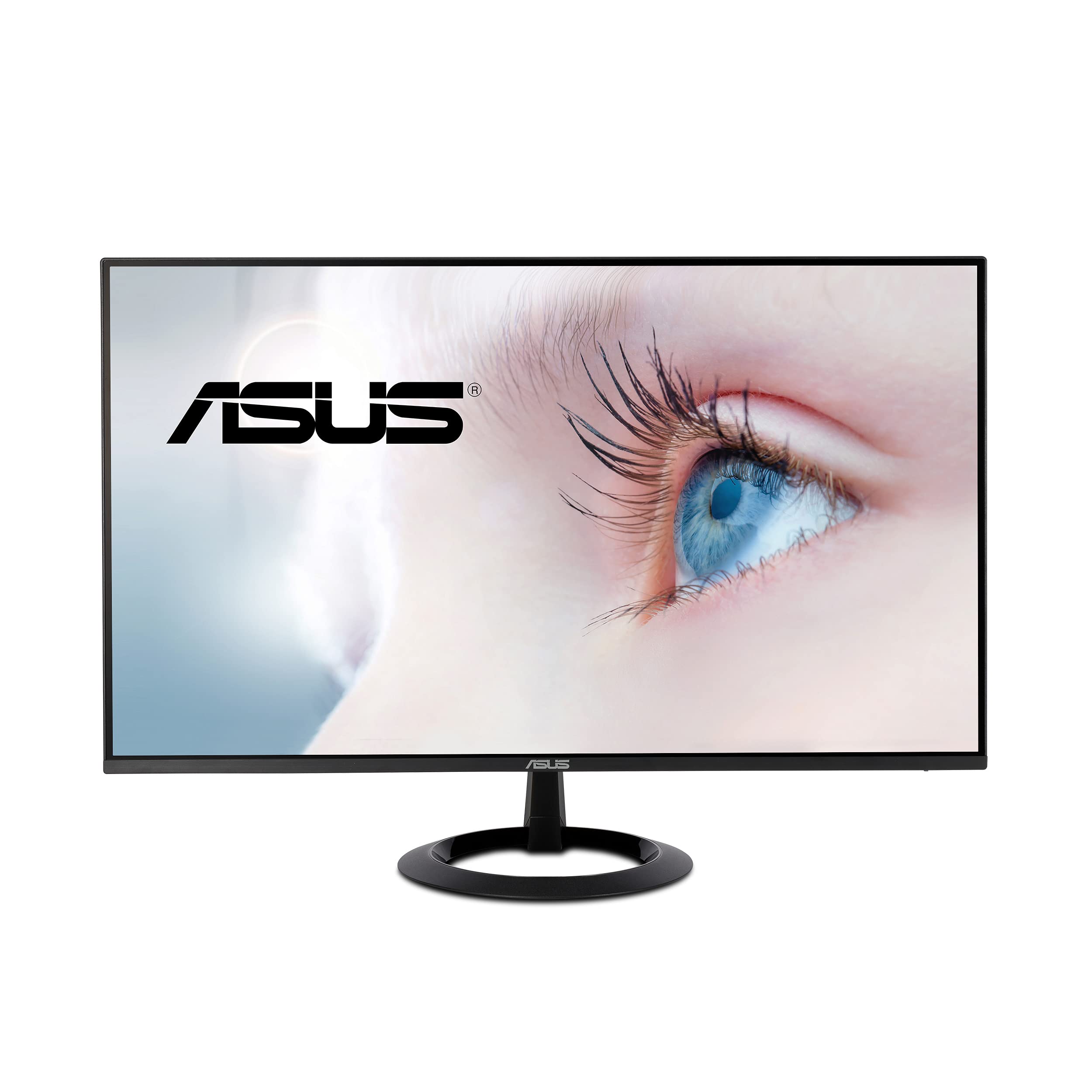 Asus 23.8” 1080P Monitor (VZ24EHE) - Full HD, IPS, 75Hz, 1ms, Adaptive-Sync/FreeSync, Low blue light, Flicker free, Ultra-slim, VESA Mountable, Frameless, HDMI, VGA