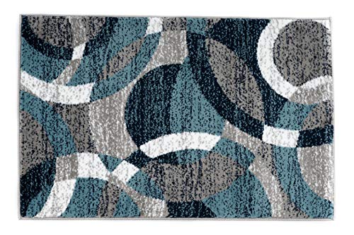 Rugshop Contemporary Modern Circles Area Rug Abstract