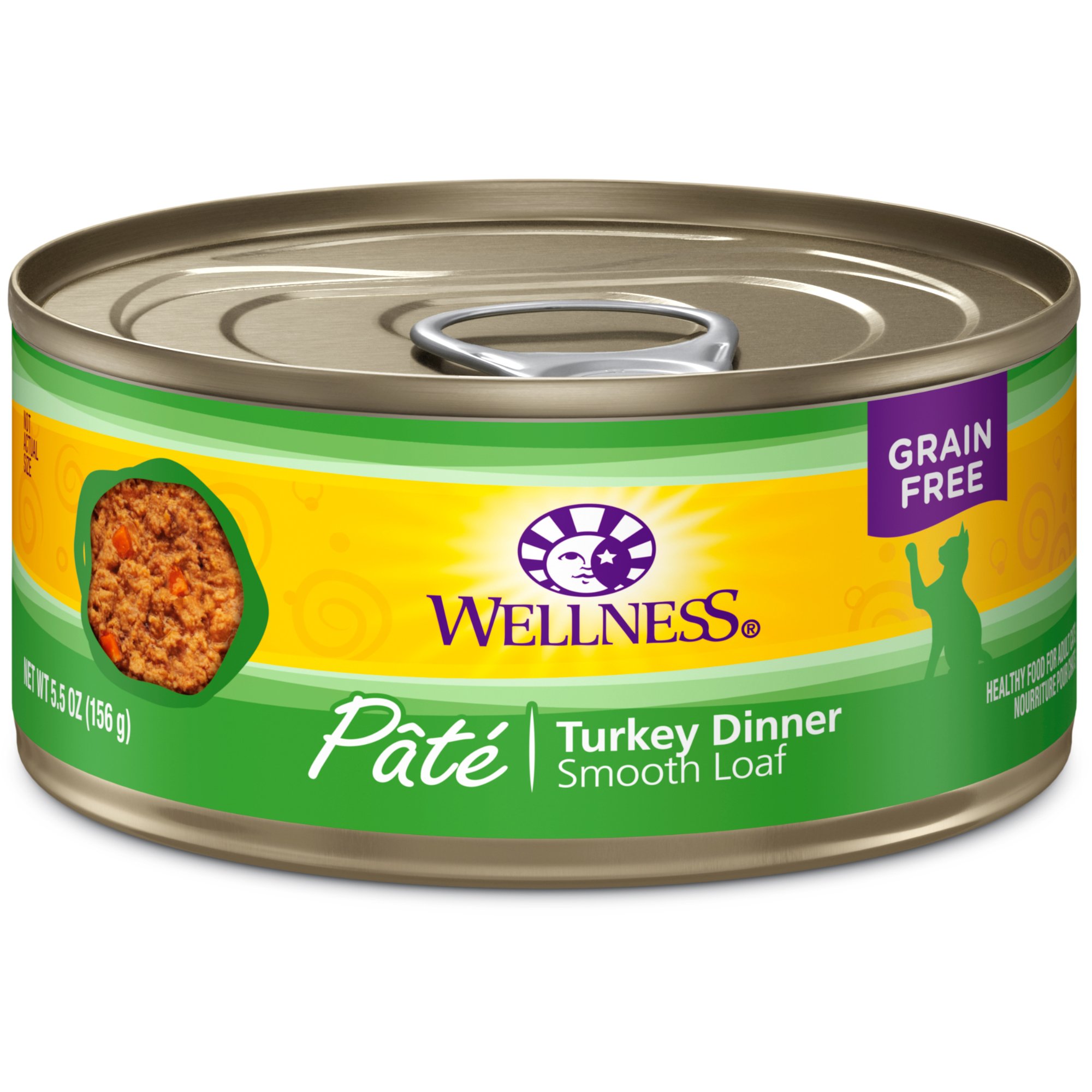 Wellness Complete Health Grain-Free Wet Canned Cat Food, Natural Ingredients, Made with Real Meat, All Breeds, Smooth Pate (Turkey Dinner, 5.5-Ounce Can, Pack of 24)