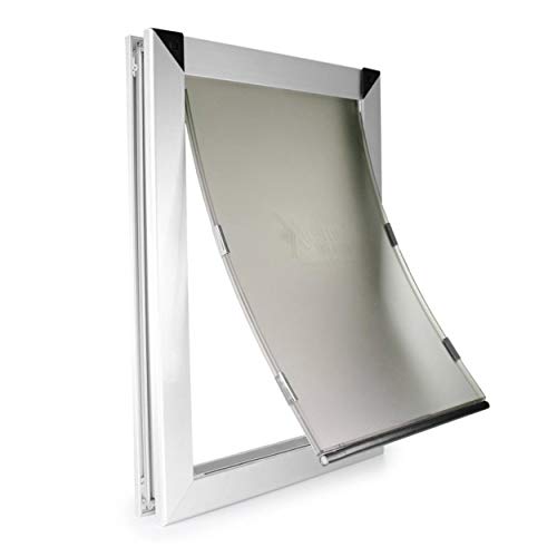Extreme Dog Door Large Single Flap Heavy Duty Dog Doors for Exterior Doors - Solid Aluminum Frame with Magnetic Closure on Polyurethane Flap All The Way Around for Optimal Seal to Keep Bad Weather Out