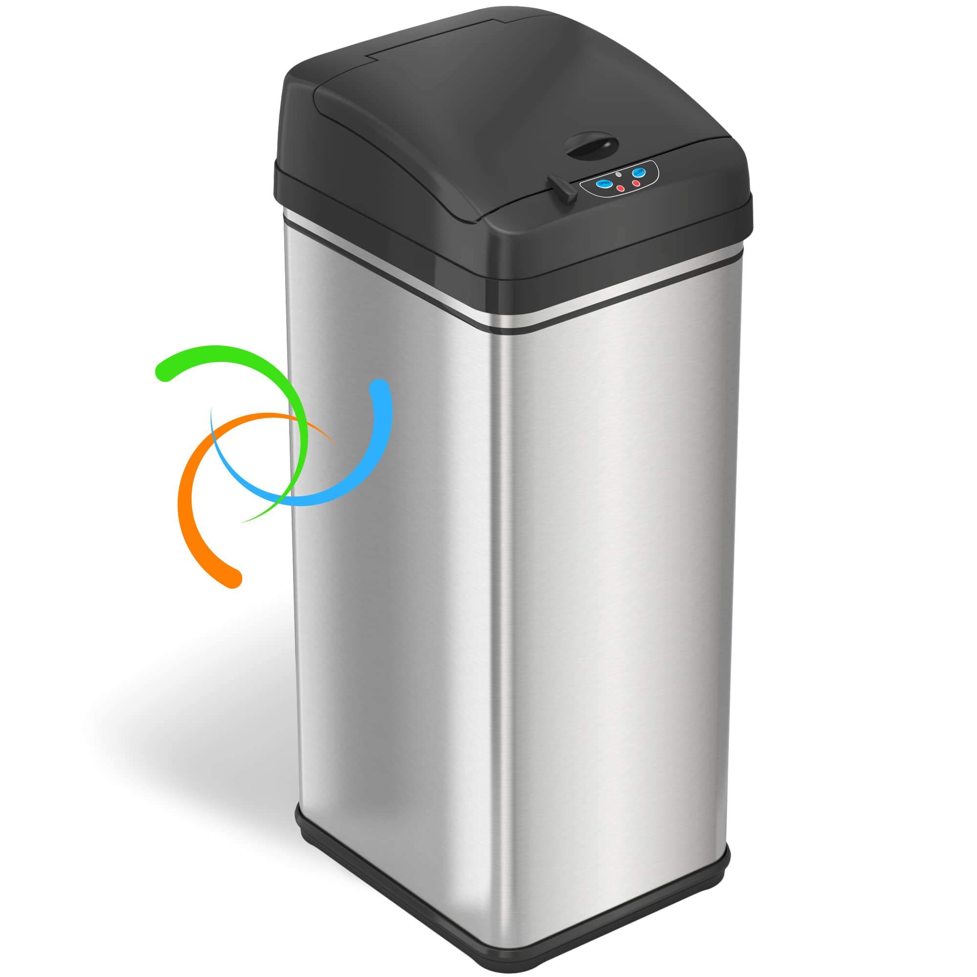 iTouchless New Model 13 Gallon Sensor Trash Can with Ad...
