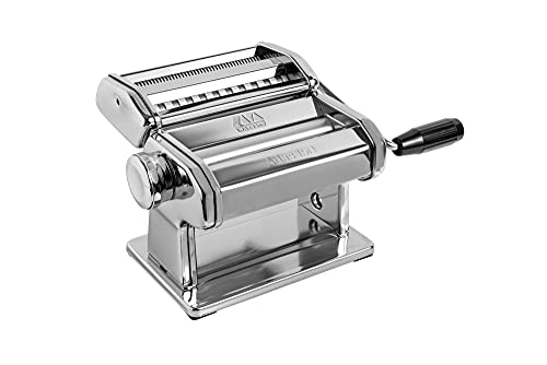 MARCATO 150 Pasta Machine, Made in Italy, Includes Cutter, Hand Crank, and Instructions, 150 mm, Stainless Steel