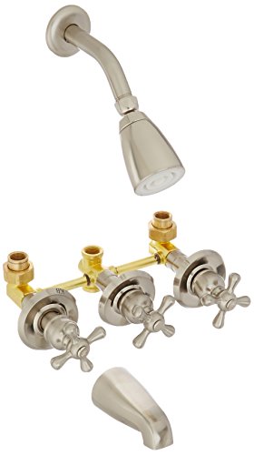 KINGSTON BRASS KB231AX Tub and Shower Faucet with 3-Cro...