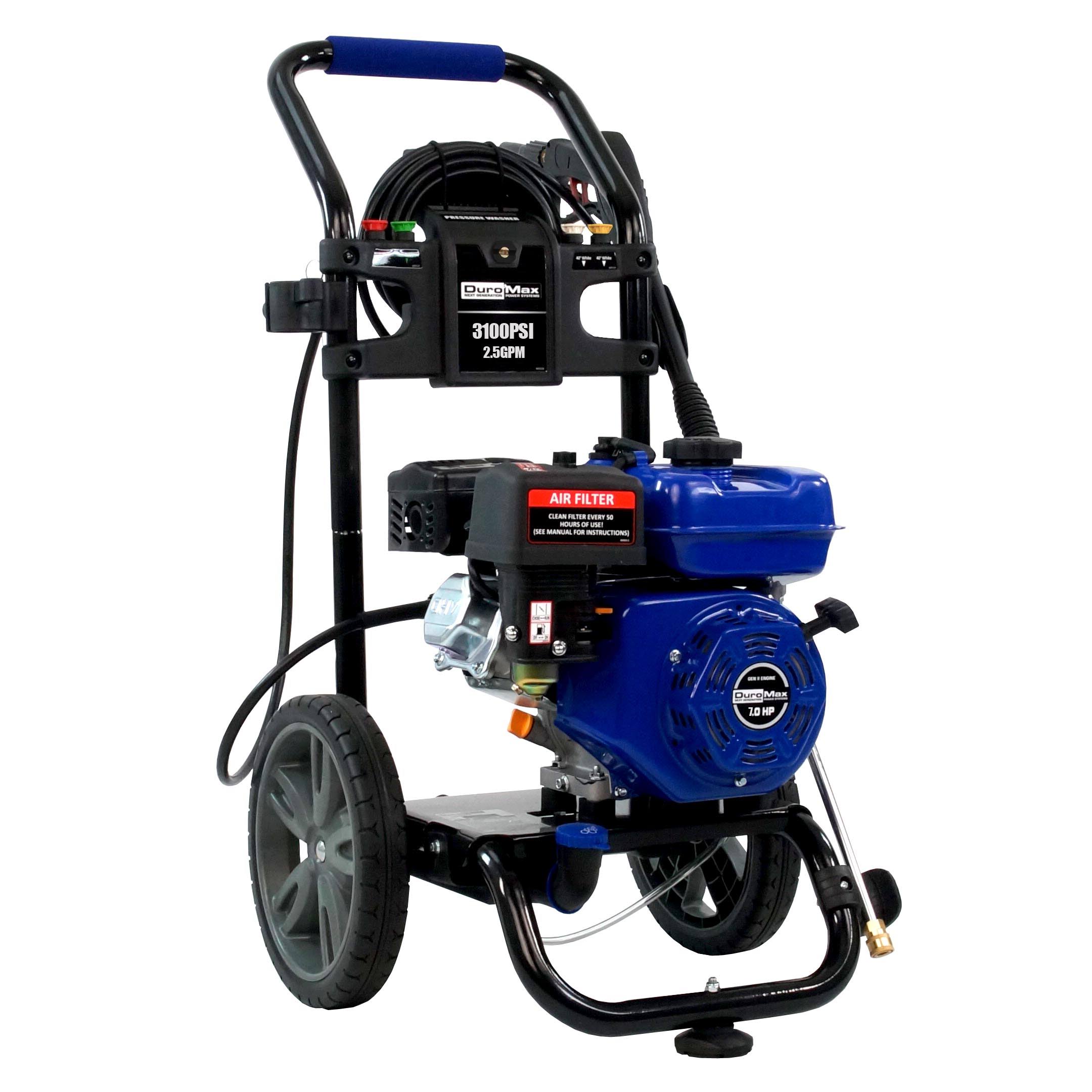 Power Max Duromax XP3100PWT 2.5 GPM Gas Powered Cold Water Power Pressure Washer, 3100 PSI