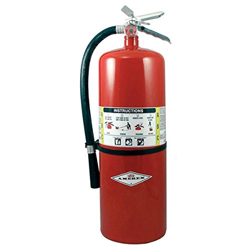 Amerex A411, 20lb ABC Dry Chemical Class A B C Multi-Purpose 20 Pound Fire Extinguisher with Wall Bracket, Mobile Deals Sticker Sign and Blank Inspection Tag