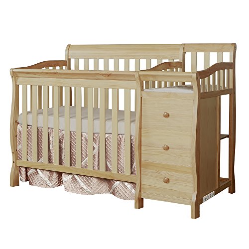 Dream on Me Jayden 4-in-1 Mini Convertible Crib And Changer, Natural