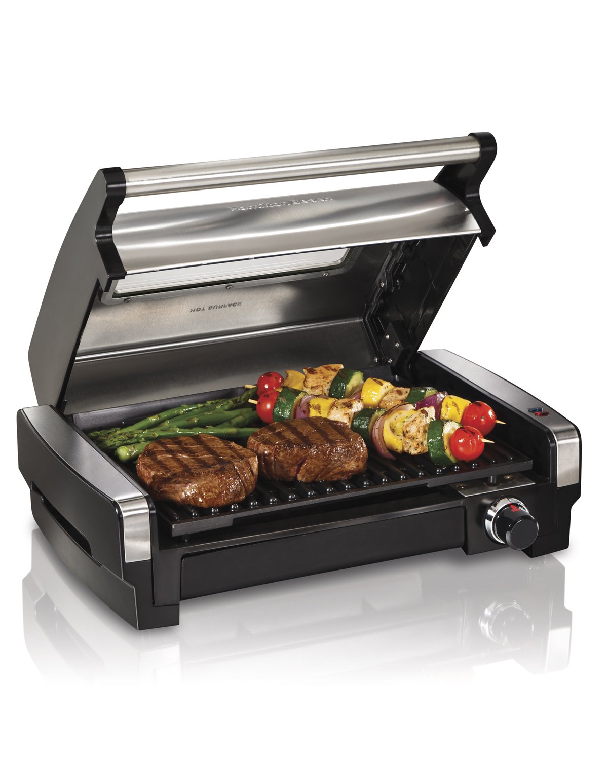 Hamilton Beach Electric Indoor Searing Grill with Viewi...