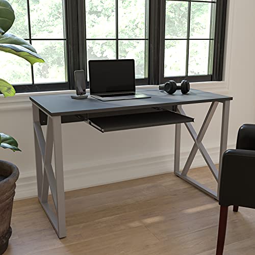Flash Furniture Black Computer Desk with Pull-Out Keybo...