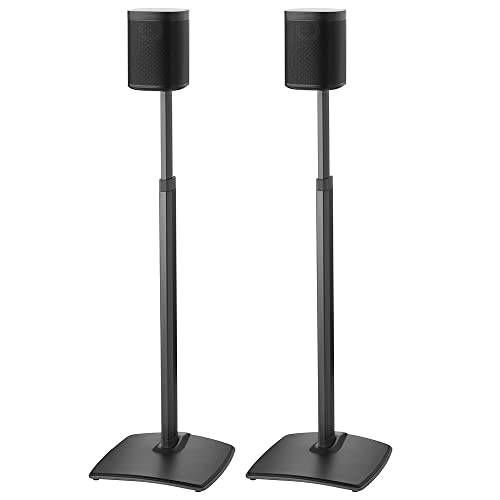 Sanus Adjustable Height Wireless Speaker Stands Designed for SONOS ONE, ONE SL, Play:1, and Play:3 - Tool-Free Height Adjust Up to 16