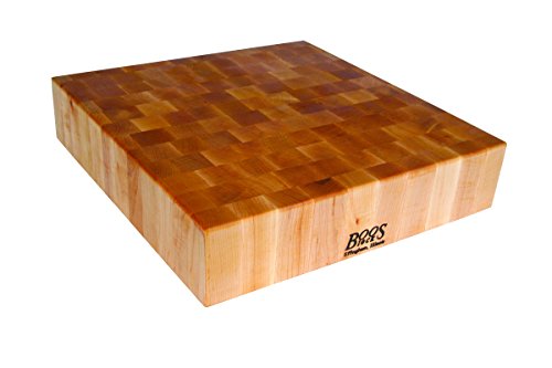 John Boos Block BB01 Classic Reversible Maple Wood End Grain Chopping Block, 24 Inches x 24 Inches x 6 Inches