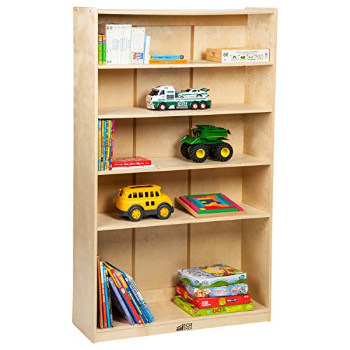  ECR4Kids 60 in H Birch Bookcase with Adjustable Shelves, GREENGUARD Gold Certified Wooden Book Display for Kids, 3 Shelves, Natural Book Shelf Organizer for Homeschool and Classrooms, Beige (ELR-17102)...