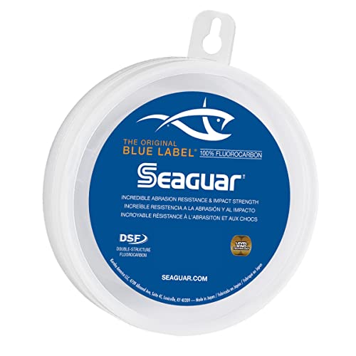 Seaguar Blue Label Fluorocarbon Fishing Line Leader, Incredible Impact and Abrasion Resistance, Fast Sinking, Double Structure for Strength and Softness