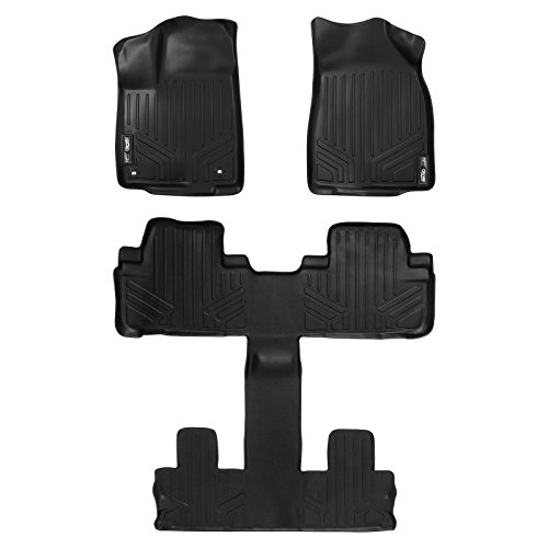 MAX LINER MAXLINER Floor Mats 3 Row Liner Set Black for 2014-2018 Toyota Highlander with 2nd Row Bucket Seats (No Hybrid Models)