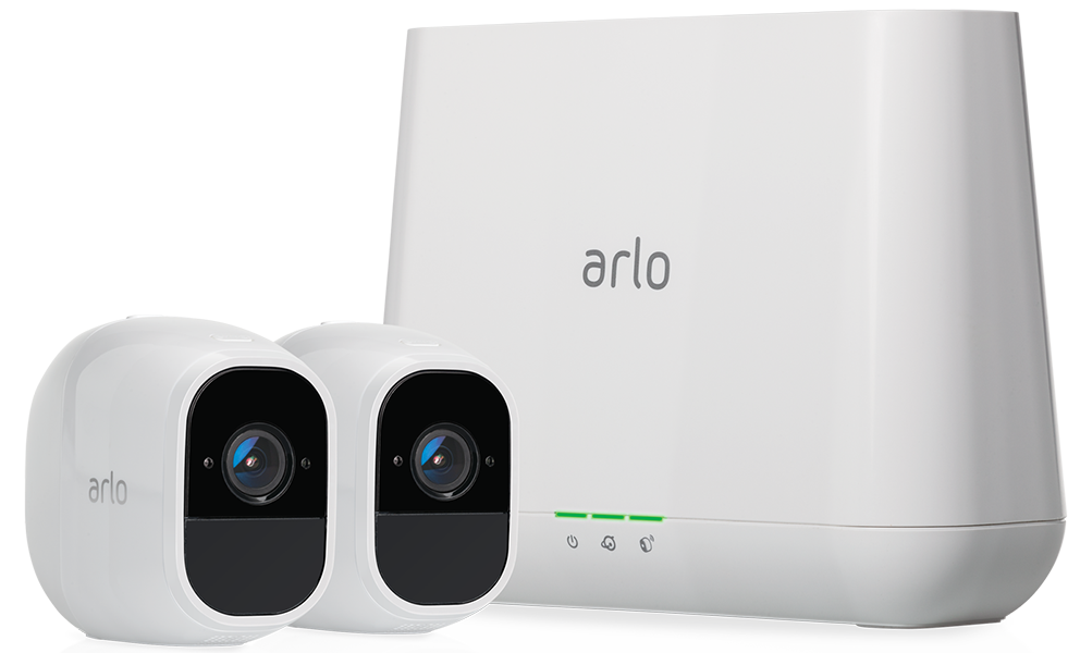 Netgear Inc Arlo Pro by NETGEAR Security System with Siren - 2 Rechargeable Wire-Free HD Cameras with Audio, Indoor/Outdoor, Night Vision (VMS4230), Works with Alexa
