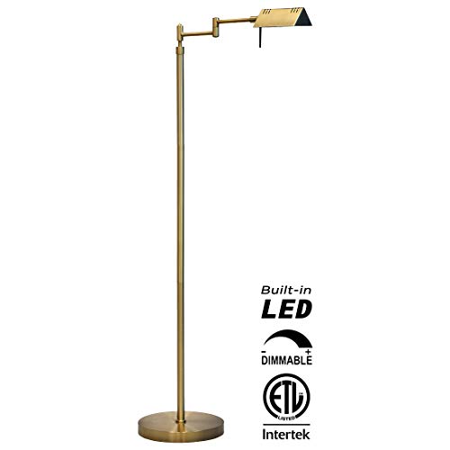 O'Bright O?Bright Dimmable LED Pharmacy Floor Lamp, 12W LED, All Range Dimming, 360° Swing Arms, Adjustable Heights, Standing Lamp for Reading, Sewing, and Craft, ETL Listed