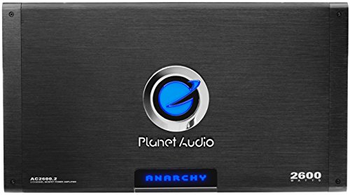 Planet Audio AC2600.2 2 Channel Car Amplifier - 2600 Watts, Full Range, Class A+B, 2-4 Ohm Stable, Mosfet Power Supply, Bridgeable