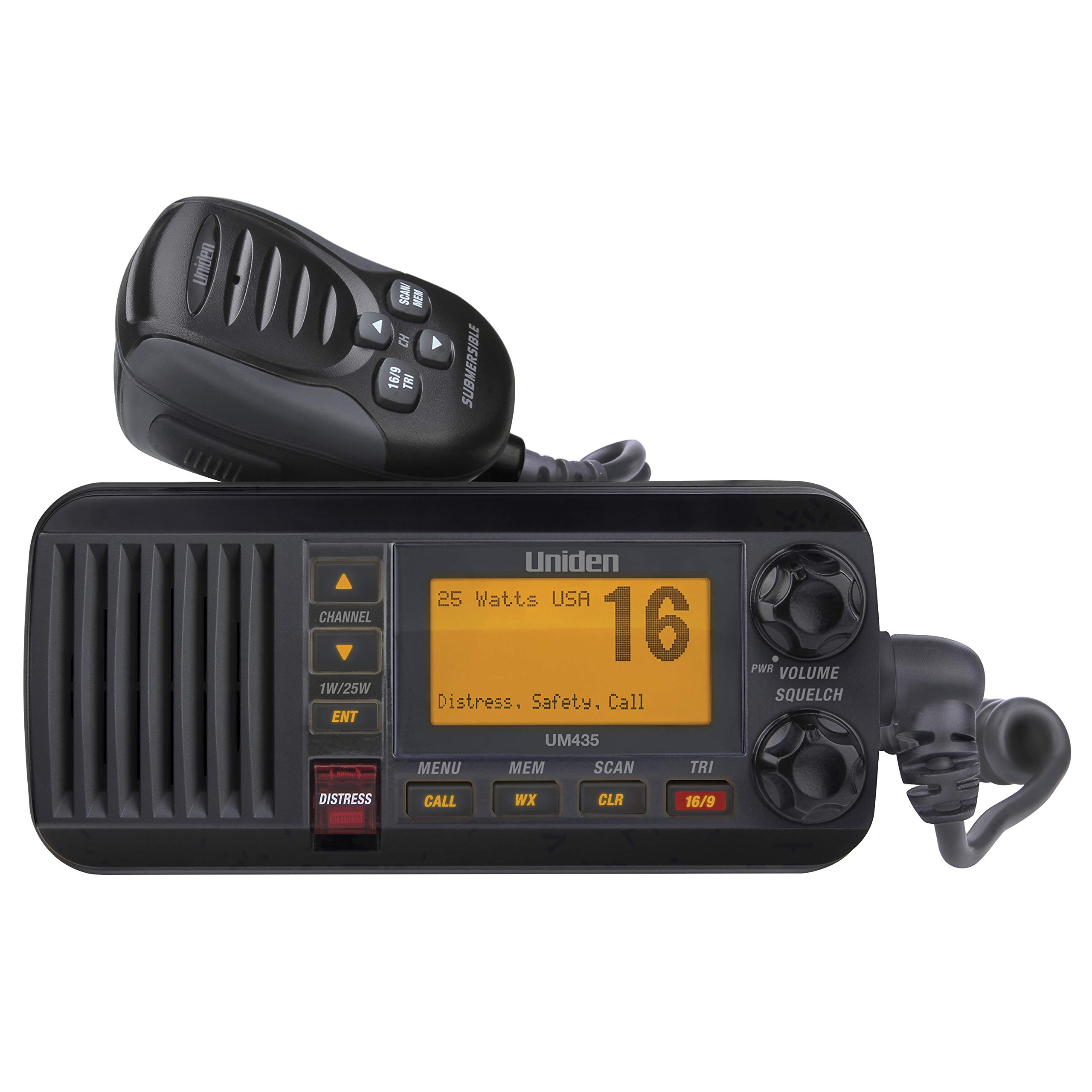 Uniden UM435BK Advanced Fixed Mount VHF Marine Radio, A...