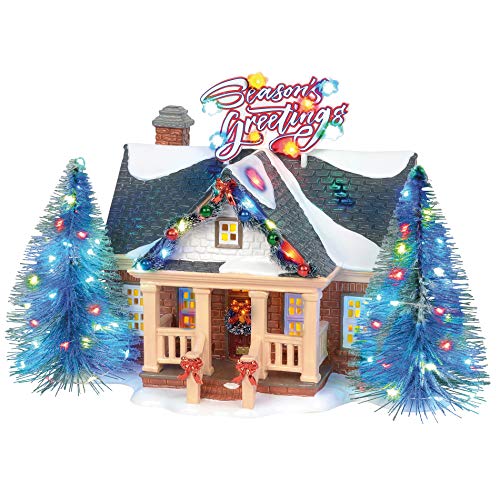 Department 56 Original Snow Village Brite Lites Holiday House Lit Building, 6.69 Inch, Multicolor
