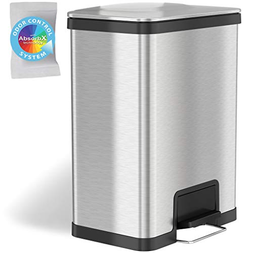 iTouchless Airstep Ultra Space-Saving Step Trash Can wi...
