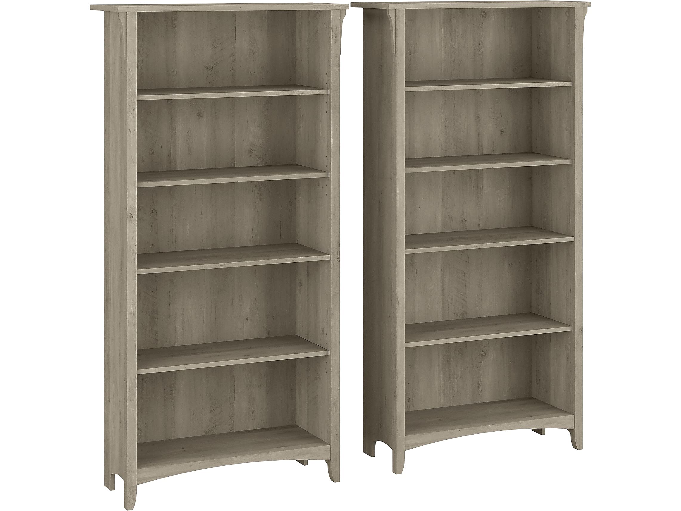 Bush Furniture Salinas Tall 5 Shelf Bookcase - Set of 2
