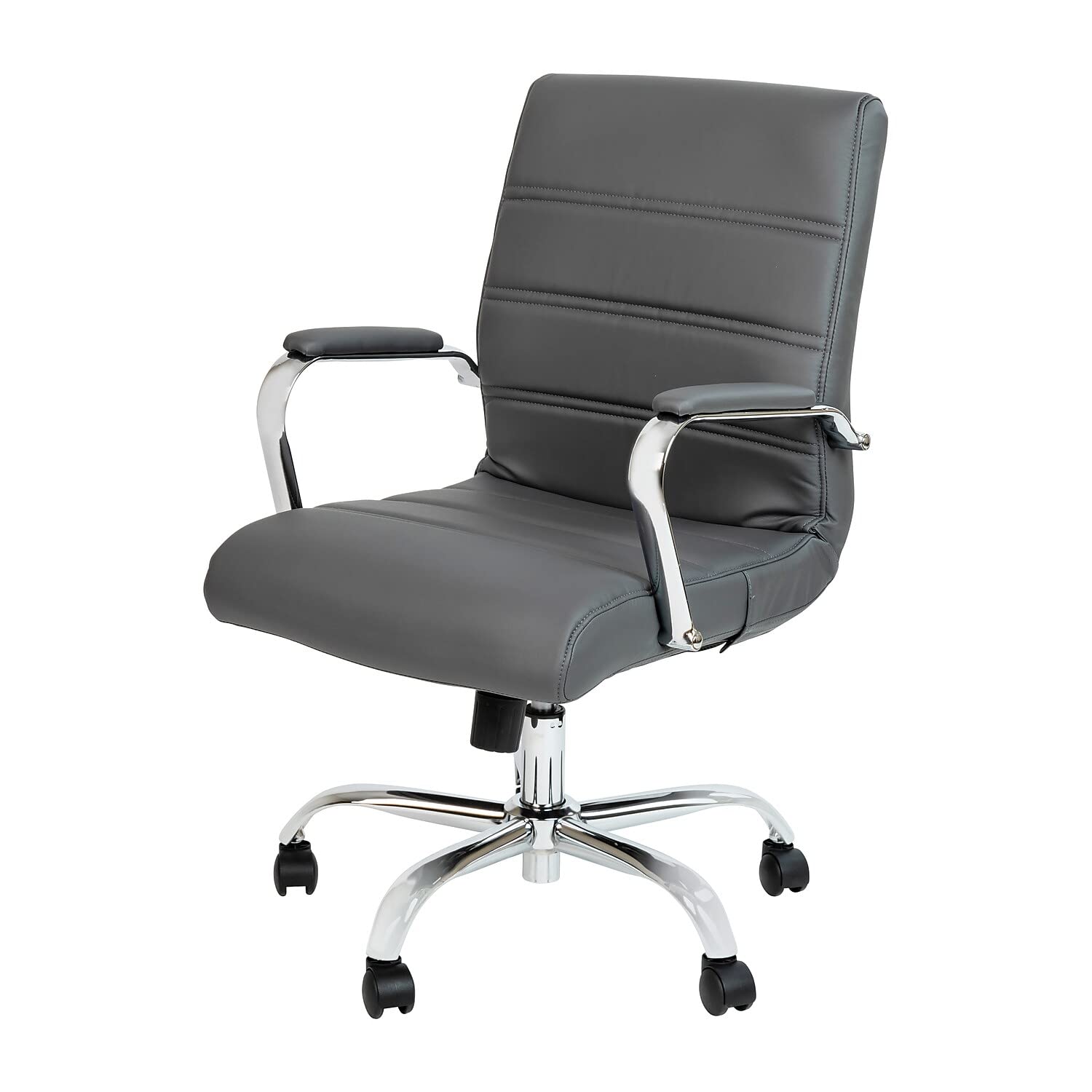 Flash Furniture Mid-Back Desk Chair - Gray LeatherSoft ...