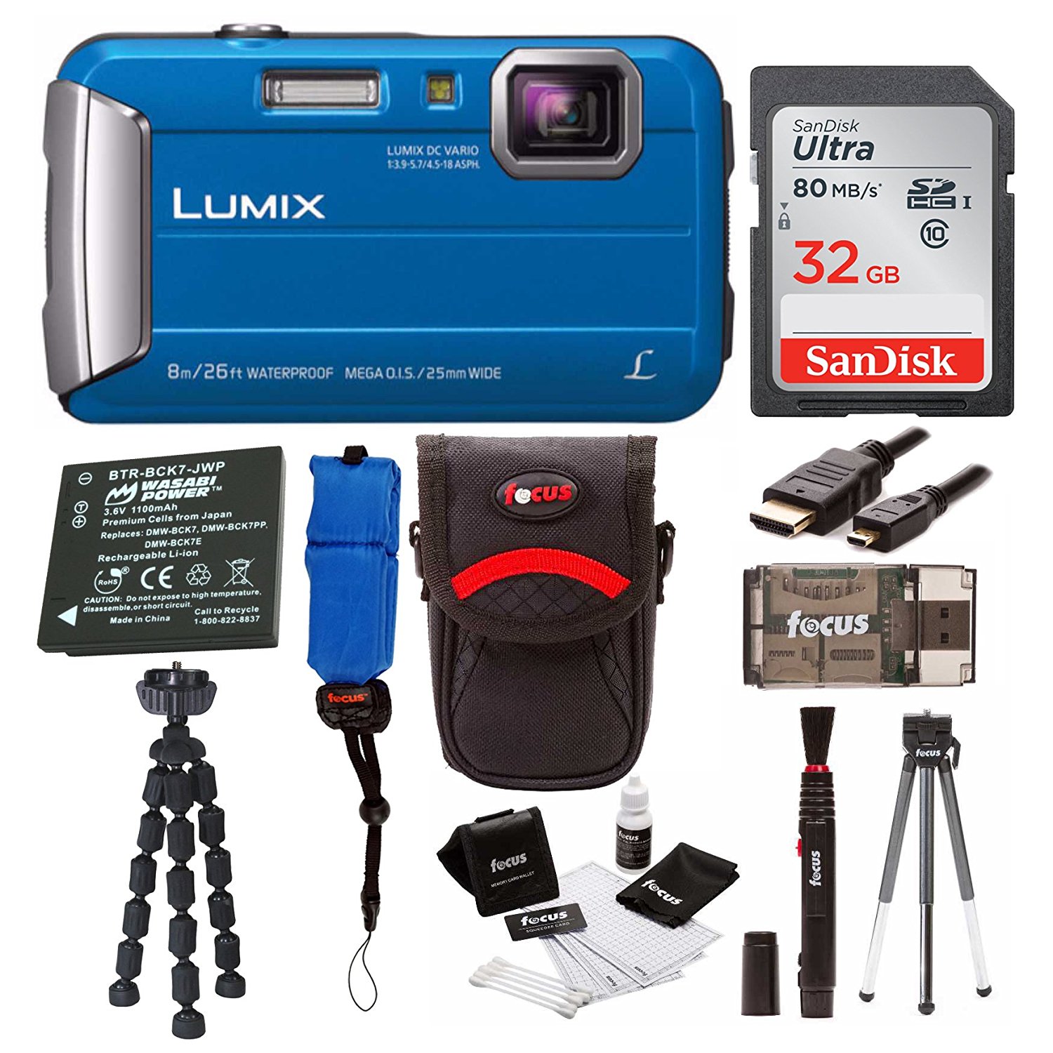 Panasonic Lumix DMC-TS30 Digital Camera (Premium, Blue)