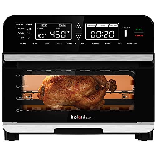  Instant Pot Instant Omni Pro 14-in-1 Air Fryer, Rotisserie and Convection Oven, Electric Cooker, Proofer, Dehydrator, Broiler, Roaster, Warmer,1800W, with Split Cook & Temperature Probe, Black and...