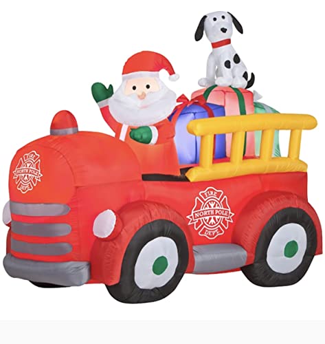 Gemmy 086786862902 Santa Driving Fire Truck Christmas I...
