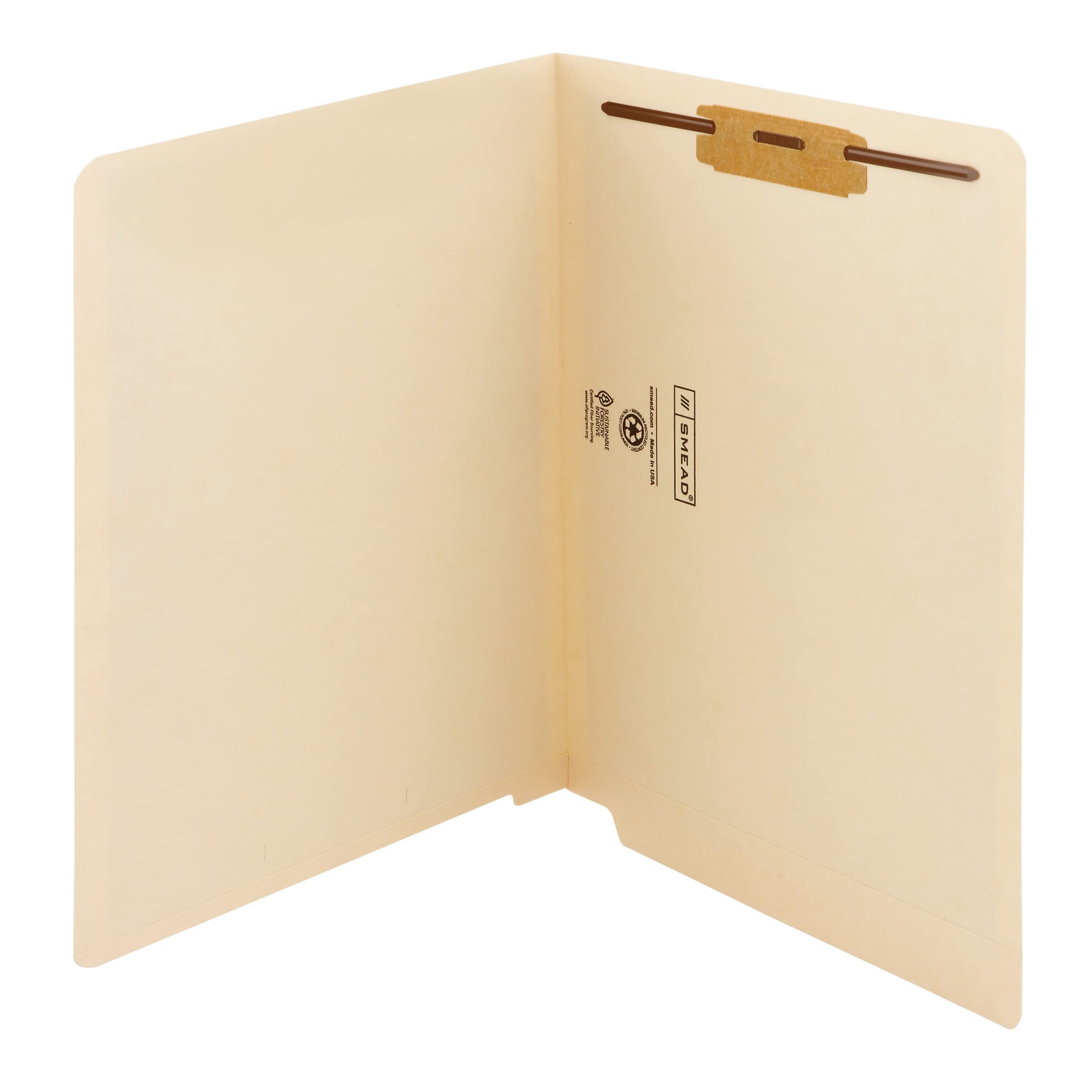 Smead End Tab Fastener Folder, Shelf-Master® Reinforced Straight-Cut Tab