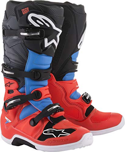 Alpinestars Tech 7 Boots - Red/Cyan/Gray/Black - 5