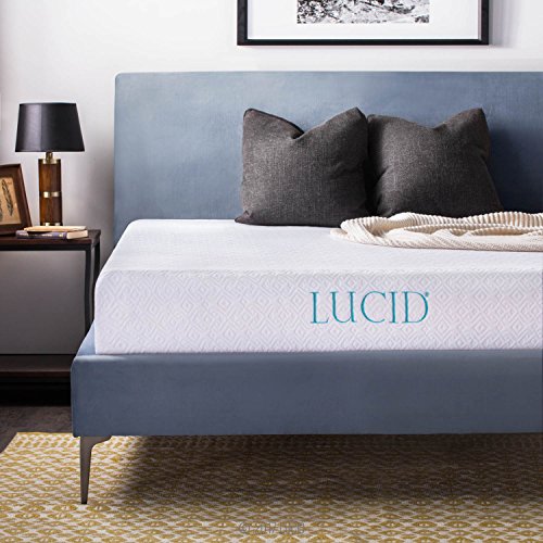 Lucid 10 Inch 2019 Gel Memory Foam Mattress - Medium Firm Feel - CertiPUR-US Certified (Twin)