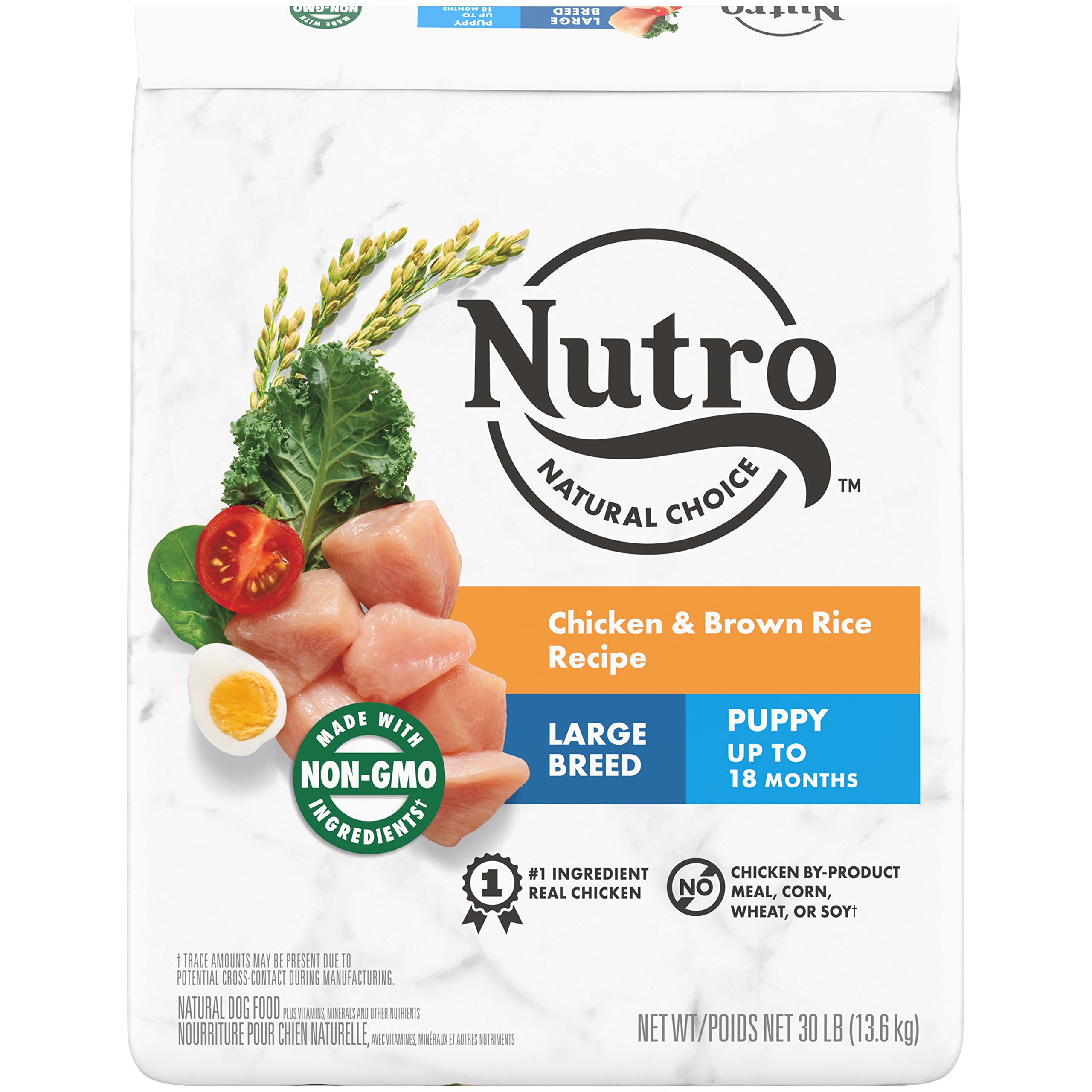 Nutro NATURAL CHOICE Large Breed Puppy Dry Dog Food, Chicken & Lamb, 30 lb. bags