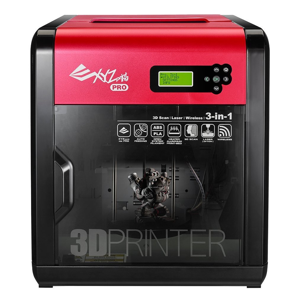XYZprinting, Inc. [Open Filament] XYZprinting da Vinci 1.0 Pro. 3 in 1 Wireless -7.8'' x 7.8'' x 7.5'' (3D Printer/ 3D Scanner/ Laser Engraver)