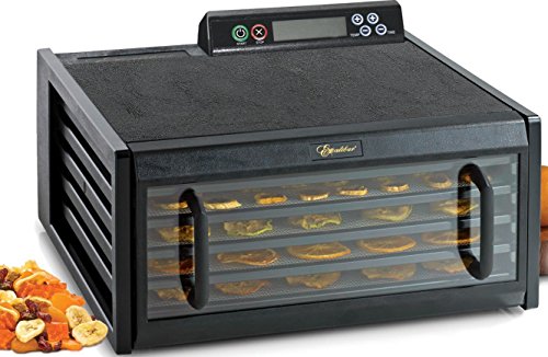 Excalibur 3548CDB Electric Food Dehydrator Features Adjustable Thermostat and Digital 48-Hour Timer Faster and Efficient Drying Made in USA, 5-Tray, Black