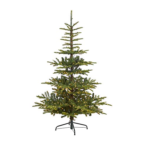 Nearly Natural 6ft. Layered Washington Spruce Artificial Christmas Tree with 350 Clear Lights and 705 Bendable Branches