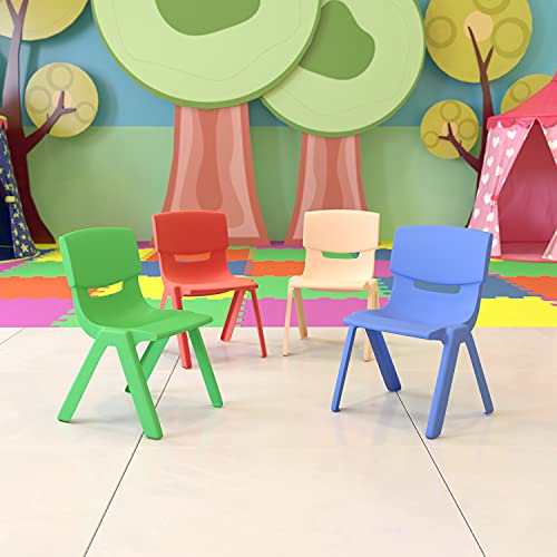 Flash Furniture Plastic Stackable School Chair with Sea...