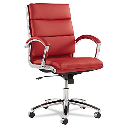 Alera Neratoli Series Mid-Back Swivel/Tilt Chair, Red S...