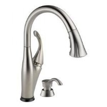 Delta Faucet Single Handle Pull-Down Kitchen Faucet with Touch2O Technology and Soap Dispenser Addison 9192T-SSSD-DST Pull Out Spray