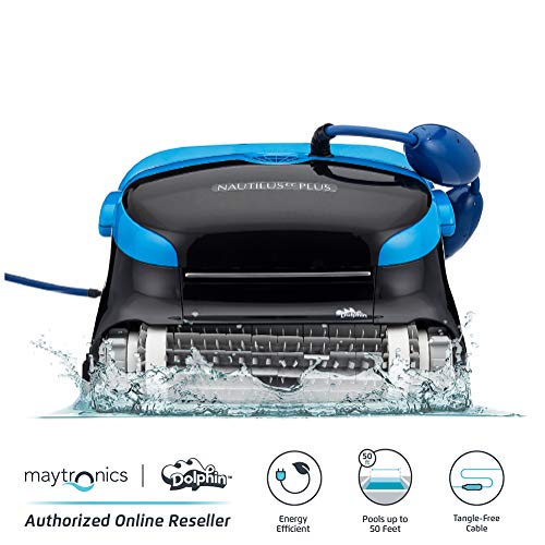  Maytronics - Pool Dolphin Nautilus CC Plus Automatic Robotic Pool Cleaner with Easy to Clean Large Top Load Filter Cartridges and Tangle-Free Swivel Cord, Ideal for In-ground Swimming Pools up to 50...