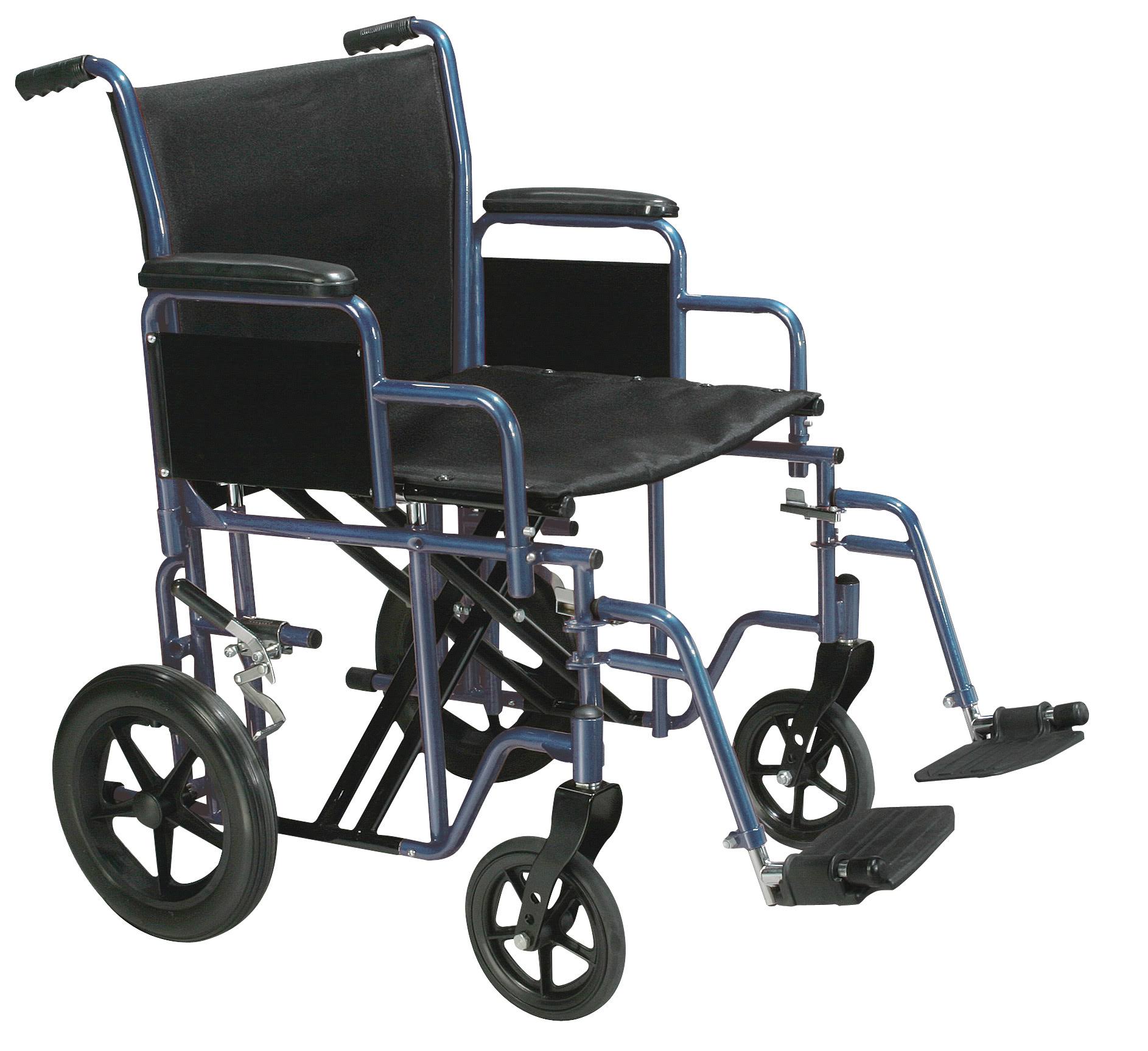 Drive Medical Bariatric Steel Transport Chair, Blue